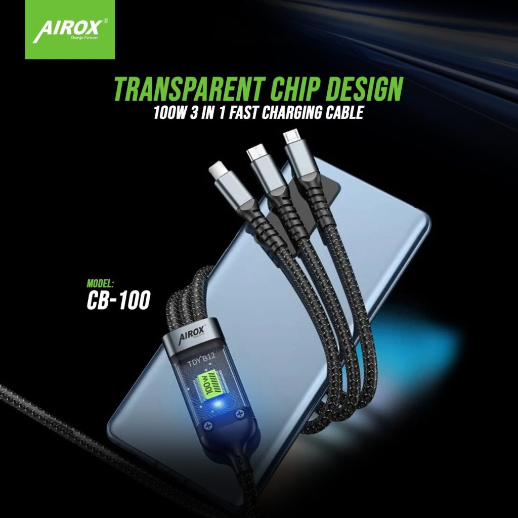 Airox CB100 3-in-1 100W Fast Charging Cable